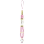 Hello Kitty Pearls and Beads Kitty Charm Phone Charm - Pink