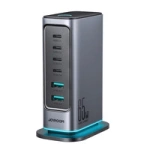 Joyroom JR-TCM02 multi-port GaN charger 65W EU 4x USB-C 2x USB-A - dark gray