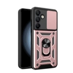 Hybrid Armor Camshield with Stand and Camera Cover for Samsung Galaxy A56 - Pink