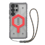 UAG Pathfinder Clear Magnet Bundle Magnetic Case and Wrist Strap for Samsung Galaxy S25 Ultra 5G - Gray/Red