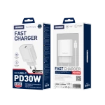 JELLICO wall charger EU53 PD 30W 1xUSB-C + cable USB-C - Lightning White