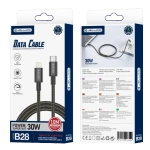 JELLICO cable B28 USB-C - Lightning PD 30W 1M Black