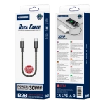 JELLICO cable B28 USB-C - Lightning PD 30W 0.3M Black