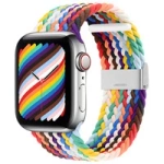 Braided Fabric Strap Bracelet Strap Fabric Band for Apple Watch 42 / 44 / 45 / 49 mm - Multicolor