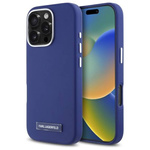 Original Case IPHONE 16 PRO MAX Karl Lagerfeld Hardcase FW Metal Plate MagSafe (KLHMP16XPGMSRPB) blue