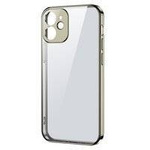 Joyroom New Beauty Series ultra cienkie przezroczyste etui z metaliczną ramką do iPhone 12 Pro złoty (JR-BP743)