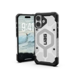 UAG Pathfinder Clear MagSafe Case for iPhone 17 - White and Gray