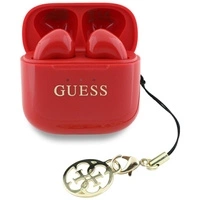 Guess Glossy Effect Printed Classic Logo &amp; Charm TWS headphones - red