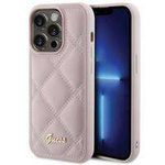 Guess Quilted Metal Logo case for iPhone 15 Pro Max - pink