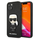 Karl Lagerfeld KLHCP13SOKPK iPhone 13 mini 5,4 &quot;black / black hardcase Saffiano Ikonik Karl`s Patch