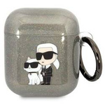 Original Case APPLE AIRPODS Karl Lagerfeld Gliter Karl&Choupette (KLA2HNKCTGK) black