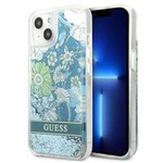 Guess GUHCP13MLFLSN iPhone 13 6.1 &quot;green / green hardcase Flower Liquid Glitter