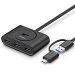 UGREEN HUB USB 3.0 + USB-C 3.1 4-ports OTG (black)