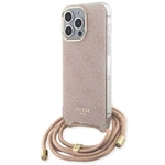 Guess Crossbody Cord 4G Print case for iPhone 15 Pro Max - pink