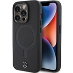 Mercedes Smooth Leather MagSafe case for iPhone 15 Pro - black