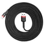 Kabel USB iPhone Lightning 2A 3m Baseus Cafule Cable (CALKLF-R91) czarno-czerwony