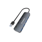 USB-A Hub Wozinsky WHS080YSS 4 x USB-A 3.0 with individual switches, aluminum, with 30 cm cable - gray