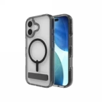 ZAGG Santa Cruz Snap KS MagSafe Case with Stand for iPhone 17 - Clear and Black