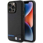 BMW Leather Carbon case for iPhone 15 Pro Max - black