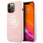 Original Case IPHONE 13 PRO Guess Hard Case Silicone 4G Logo (GUHCP13LLS4GWPI) pink