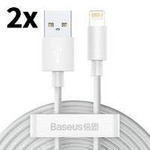 Baseus 2x kabel USB - Lightning szybkie ładowanie Power Delivery 1,5 m biały (TZCALZJ-02)