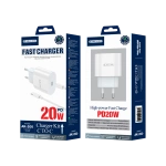 JELLICO wall charger AK200 PD 20W 1xUSB-C + cable USB-C - USB-C White