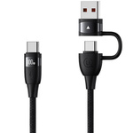 USAMS Cable U85 2xUSB-C/USB-A 1.2m 100W PD Fast Charge black/black SJ654USB01 (US-SJ654)