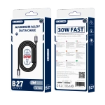 JELLICO cable B27 USB-C - Lightning PD 30W 1M Black