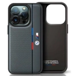BMW M Perforated Tricolor Detail Line iPhone 16 Pro Max Case - Dark Gray