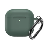 Silicone Case for Airpods 4 with Carabiner - Green