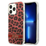 Case IPHONE 13 PRO Guess Hardcase Leopard (GUHCP13LHSLEOR) red