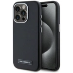 Karl Lagerfeld FW Metal Plate MagSafe iPhone 15 Pro Max Case - Black