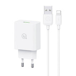 USAMS Lad. network. QC3.0 18W Lightning2.1A 1m Fast Charging white/white SC series (CC083)