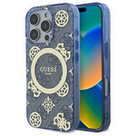 Original Case IPHONE 16 PRO MAX Guess Hardcase IML Peony On 4G Background MagSafe (GUHMP16XH4PYEEB) blue