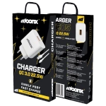 MOONX wall charger MC05 22,5W 1xUSB QC3.0 + cable Micro USB White