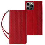 Magnet Strap Case Case for iPhone 12 Pro Max Pouch Wallet + Mini Lanyard Pendant Red