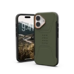UAG Civilian MagSafe case for iPhone 17 - olive and orange