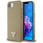 Guess Grained Triangle MagSafe case for iPhone 16e - brown