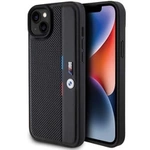 BMW Perforated Tricolor Line case for iPhone 15 Plus / 14 Plus - black
