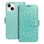 Kabura MEZZO Book do IPHONE 14 mandala zielony