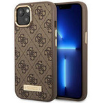 Guess GUHMP14MU4GPRW iPhone 14 Plus 6,7" brązowy/brown hard case 4G Logo Plate MagSafe