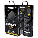 MOONX wall charger MC06 PD 25W 1xUSB-C + cable USB-C - USB-C Black