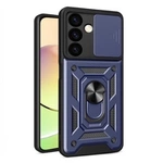 Hybrid Armor Camshield case for Xiaomi POCO C65 / Redmi 13C armored case with camera cover - blue