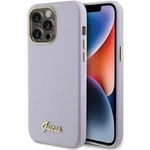 Guess Glitter Glossy Script case for iPhone 15 Pro Max - lilac