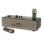 HOCO głośnik bluetooth + 2 x bezprzewodowe mikrofony BS63 czarny