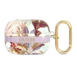 Case APPLE AIRPODS PRO Guess AirPods Flower Strap Collection (GUAPHHFLU) purple
