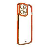 Fashion Case for iPhone 12 Pro Gold Frame Gel Cover Red