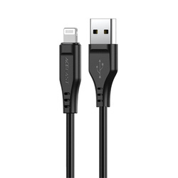 Kabel MFI USB - Apple Lightning 2,4A 1,2m Szybkie Ładowanie i Przesyłanie Danych Acefast TPE Charging Data Cable (C3-02) czarny
