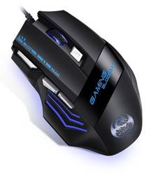 Mysz optyczna Myszka Gamingowa KAKU KSC-568 przewodowa 7 przycisków 7 kolorów LED czarna