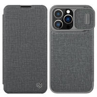 Nillkin Qin Cloth Pro Case Case for iPhone 13 Pro Camera Protector Holster Cover Flip Cover Gray